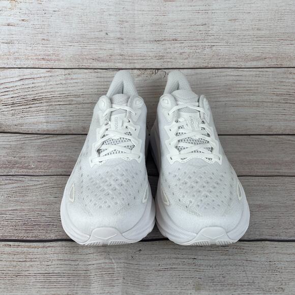 Hoka One Clifton 9 Womens Sz 11B Running Shoes Triple White - TRIED ON ONLY! - Picture 3 of 9